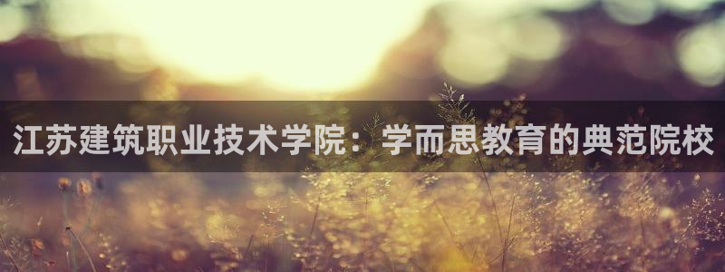 新航娱乐黑：江苏建筑职业技术学院：学而思教育的典范院校